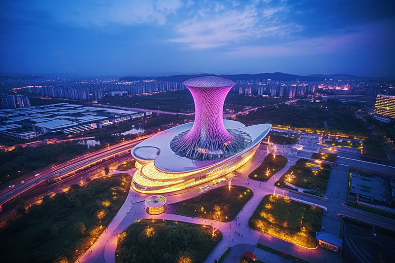 旅游城市夜景梦幻未来科技城,高清,摄影图,摄影图片,图片大全,摄影图免费下载